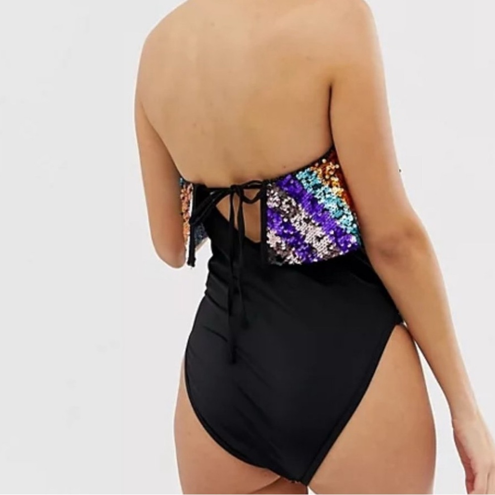 ASOS Multicolor Sequin Strapless One Piece - Picture 2 of 5